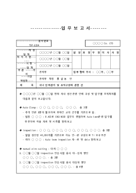 업무보고서 업무보고서